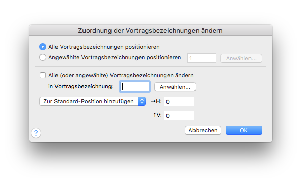 Dialogbox Zuordnung der Vortragsbezeichnungen ändern